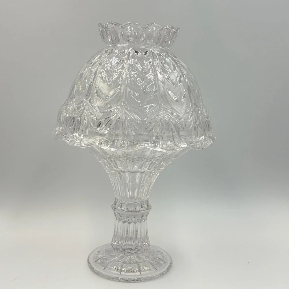Fairy Lamp  Fifth‎ Avenue Portico Pattern Candle Holder Crystal Clear 9.25